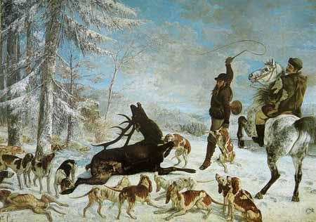 Gustave Courbet The kill of deer oil painting image